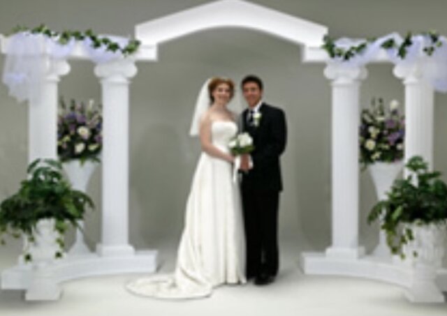 Huge White Arch Backdrop w/ Four Columns