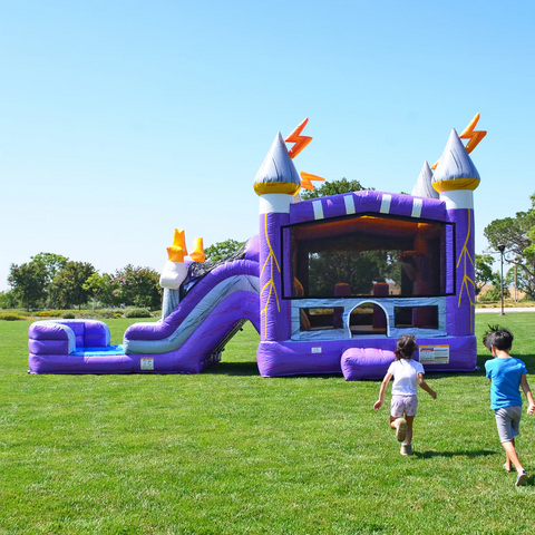 Purple Thunder combo water slide delivered in Menifee California