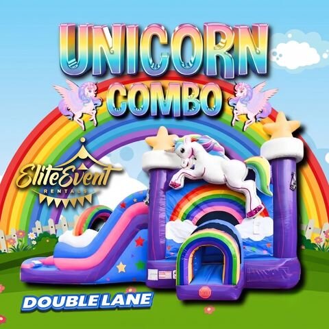 Unicorn Dual Lane Water Slide - Elite Event Rentals