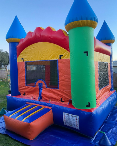 Castle bounce house rental for a kids birthday party