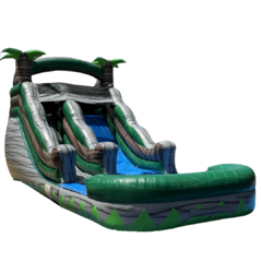 14 ft Green Rocky Island Water Slide