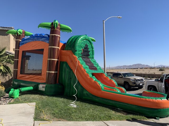 Tropical Dual Lane Waterslide with Jumper