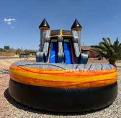 Orange & Black Dual Lane Slides with Jumper