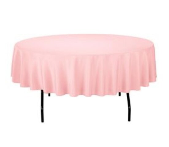 Round Pink Linen (table not included)