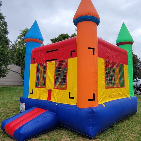 Inflatable Multicolored Tower Bounce House