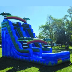 Inflatable 18ft Tropical Rush water Slide With Pool