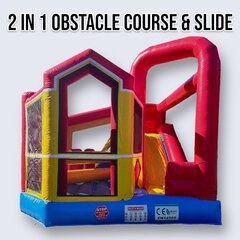 2 IN 1 OBSTACLE COURSE & SLIDE