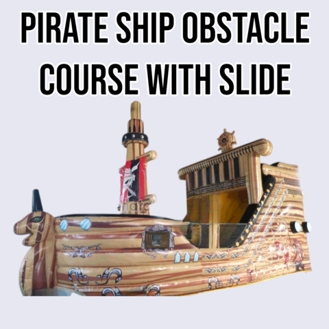 40' PIRATE SHIP OBSTACLE COURSE WITH SLIDE