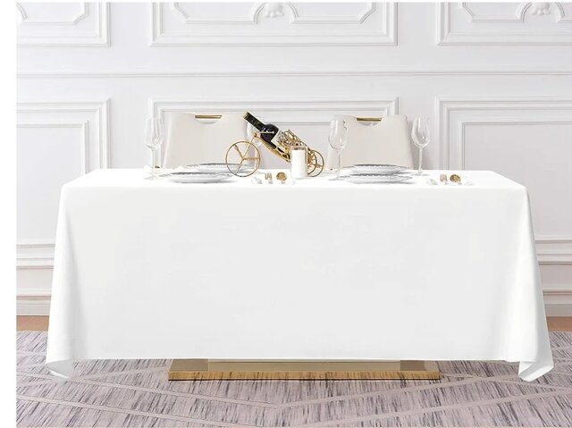 90x32 white rectangle tablecloth