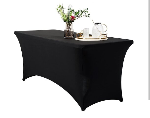 black spandex tablecloth