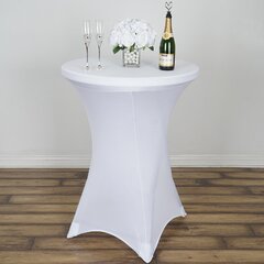 White spandex cocktail table cover