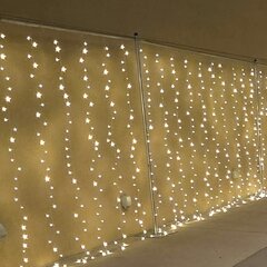 String Light Curtains Installed- Warm White bulbs - clear wire - Add on item to Pipe and Drape