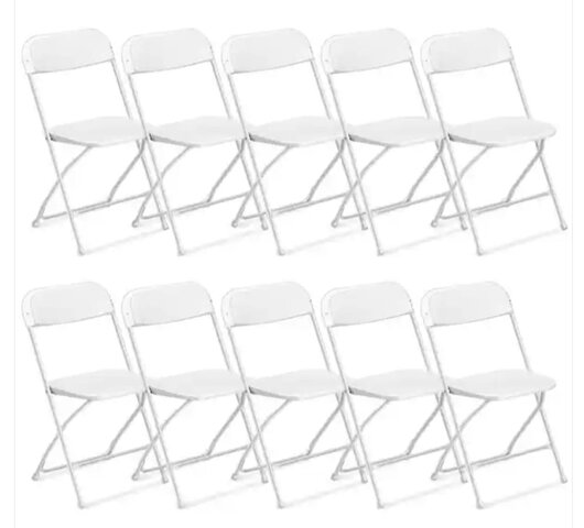 White folding chairs