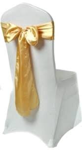 White Spandex with Gold Sashes