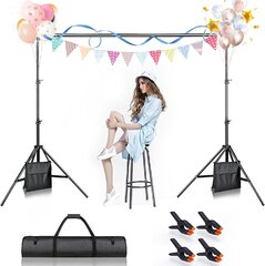 Backdrop Stand, 7.5 FT x 10 FT Adjustable Photography Background Support System Kit with Carrying Bag for Photo Video Studio