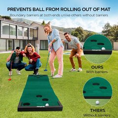 Golf Pong Putting Game Mini Golf Course Set with Golf Beer Pong Mat 2 Golf Games Putters 6 Balls and Ball Barriers 