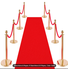 Velvet Ropes and Stanchion and Rec Carpet Package