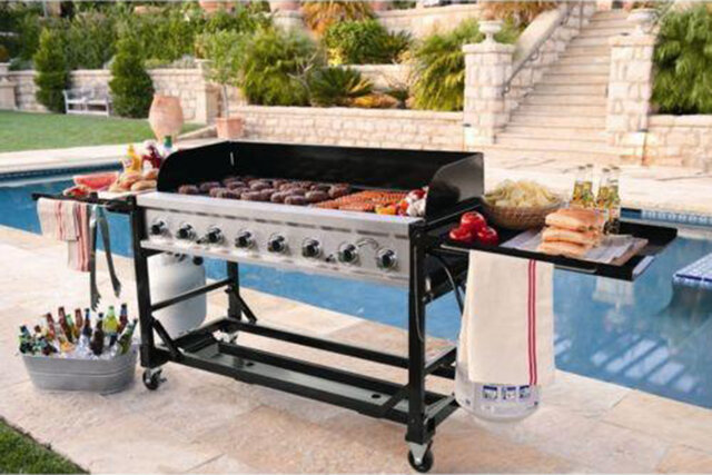 8 Burner Grill (Propane) Come with two Tanks and 2 Matching Ice Coolers