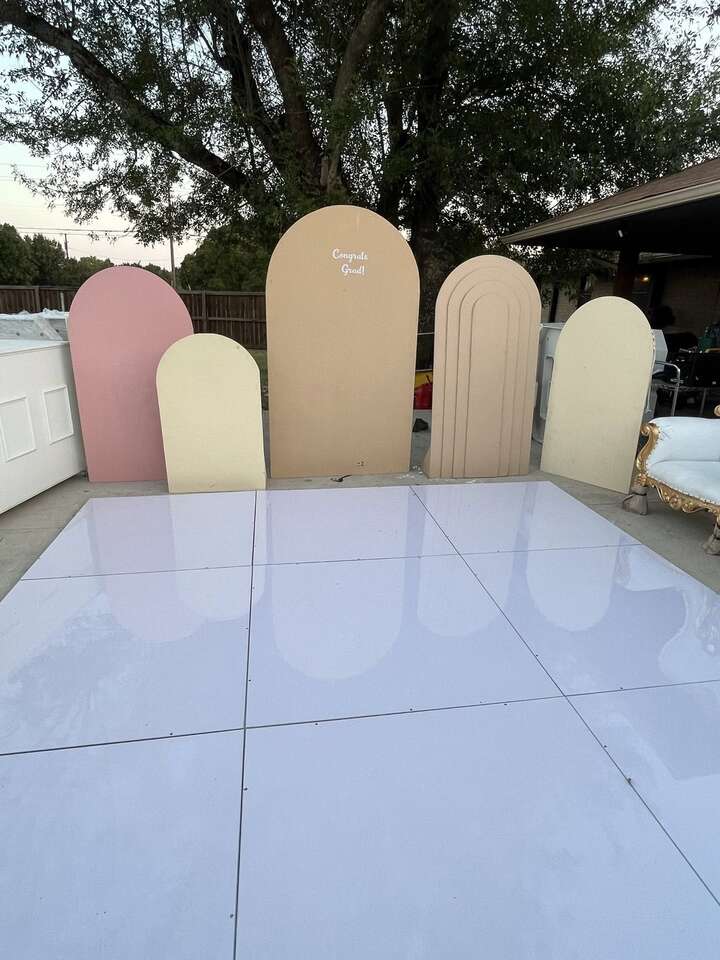 Portable dance floors provided by Spectacular Event Rentals