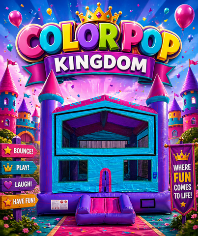 Color Pop Kingdom Bounce House