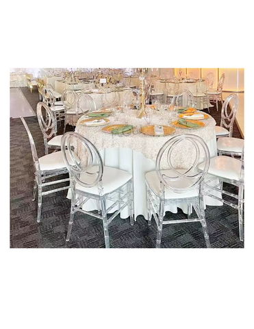 1 Round Table 8 Ghost Chairs 