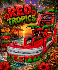 18ft Red Tropics Jump Off Slide