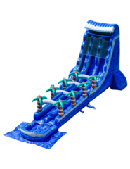 27ft Blue Paradise Dual lane with slip and slide