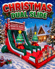 18ft Christmas Dual Slide with Lights 