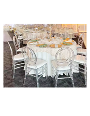 1 Round Table 8 Ghost Chairs 