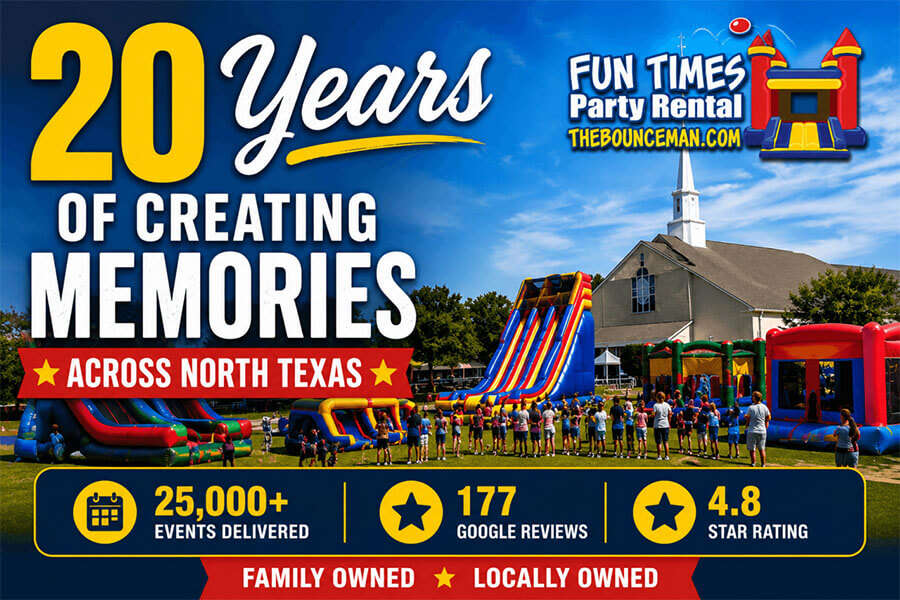 Fun Times Party Rental celebrates 20 years and 25,000 plus events across North Texas