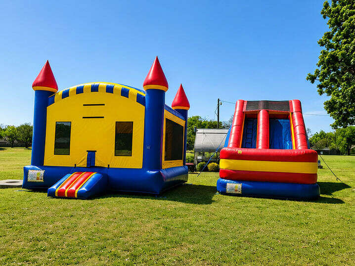 Outdoor bounce house and slide rental for younger kids