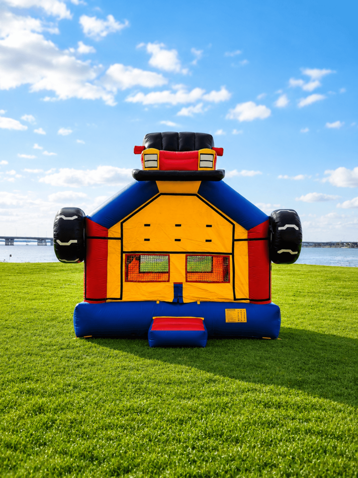 Boy themed inflatable rental delivered and set up