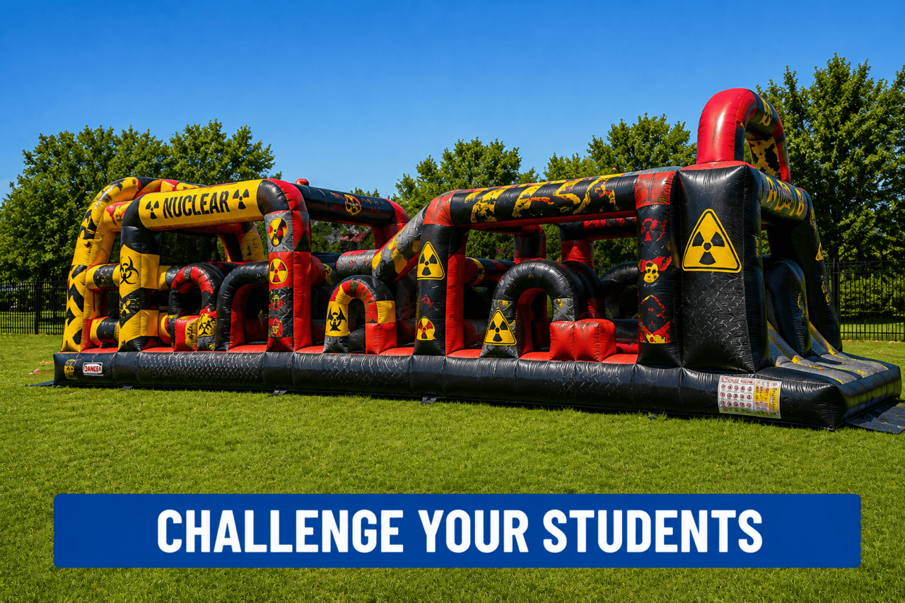 Large obstacle course rental for school field day challenges