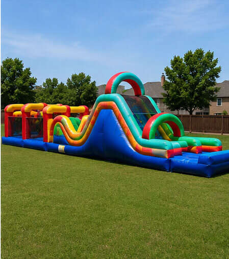 Competitive inflatable games for church youth events