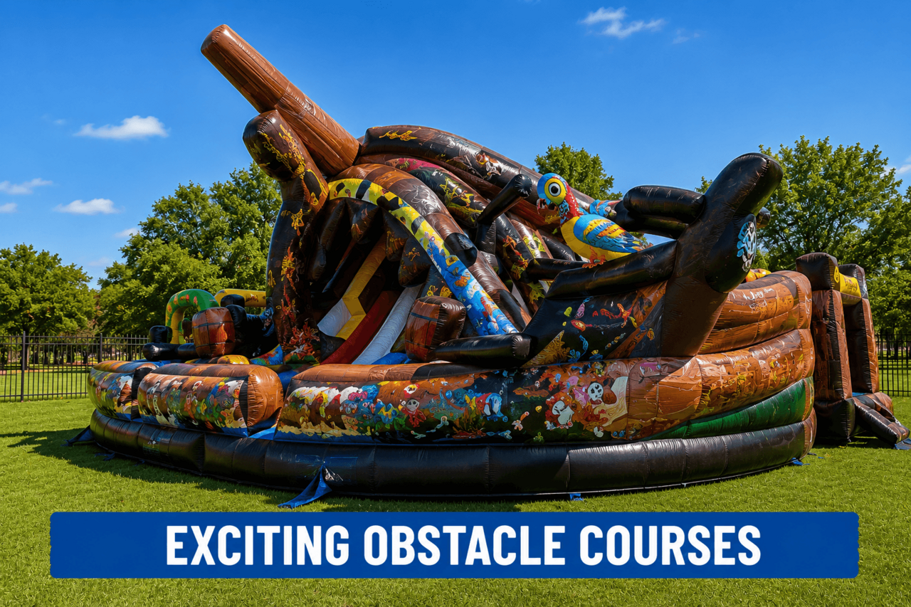 Pirate obstacle course rental for school events