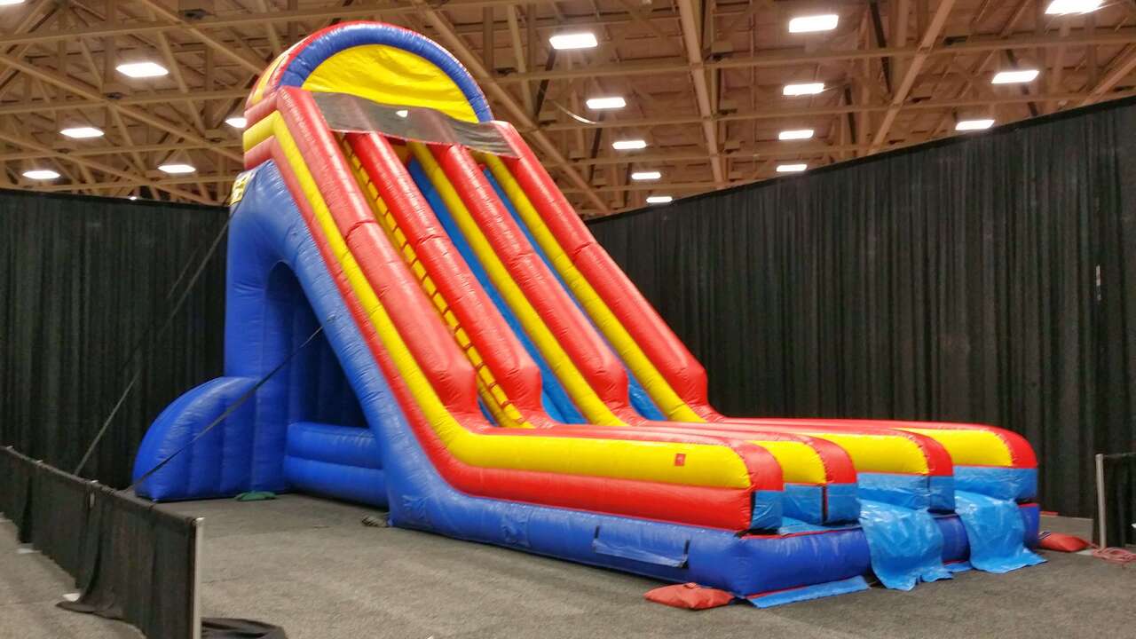 Fun Times Party Rental inflatable setup at Kay Bailey Hutchison Convention Center in Dallas Texas