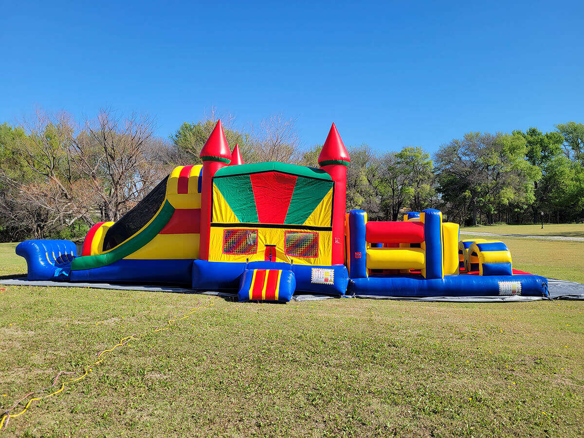 Large combo inflatable for a backyard party
