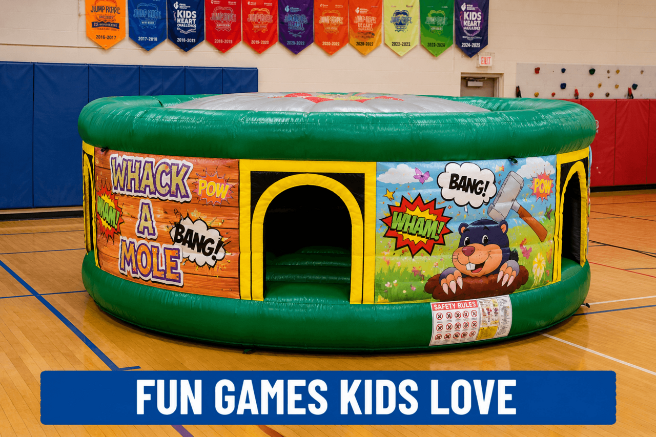 Whack a mole inflatable game for school events