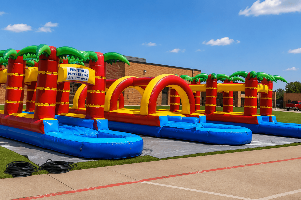 Inflatable slip n slide rental for summer backyard parties