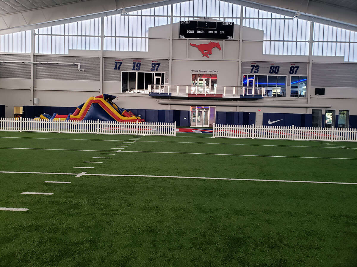 Fun Times Party Rental inflatables set up for an SMU event