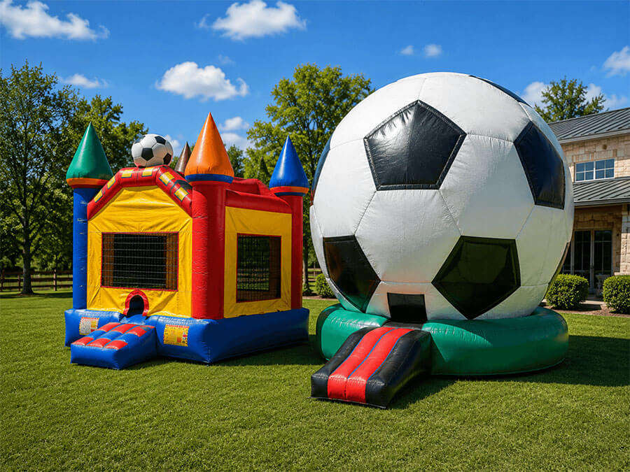 Soccer ball bounce house rental for youth sports events