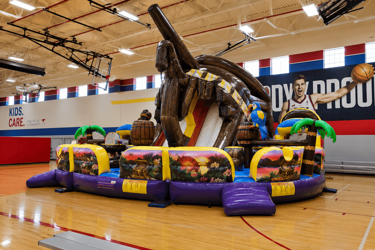 Treasure Island inflatable obstacle course rental for kids events