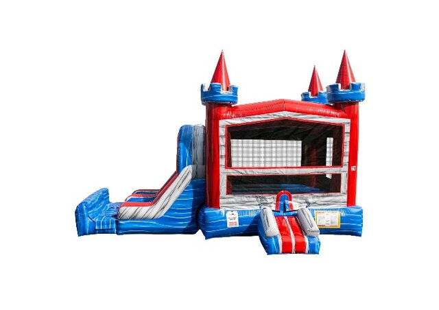 Red Castle With Double Lane Slide (Dry)