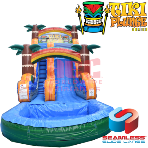 Tiki Plundge 18ft Water Slide w/ Deep Pool 