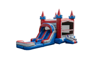 Red Castle With Double Lane Slide (Wet)