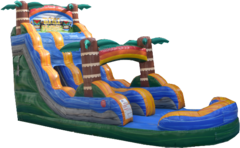 Tiki Plunge 15ft Water Slide w/ Inflated Pool 
