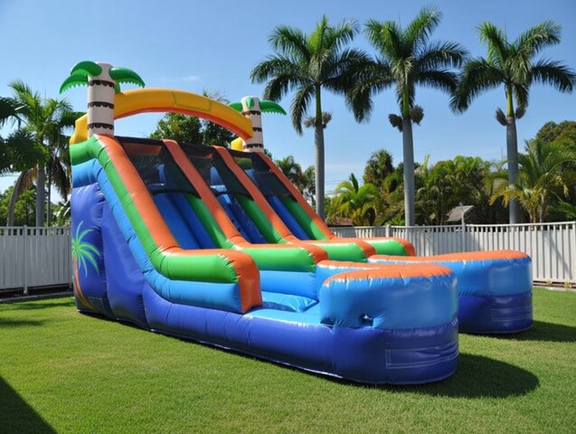 15 Foot Double Splash Down WaterSlide