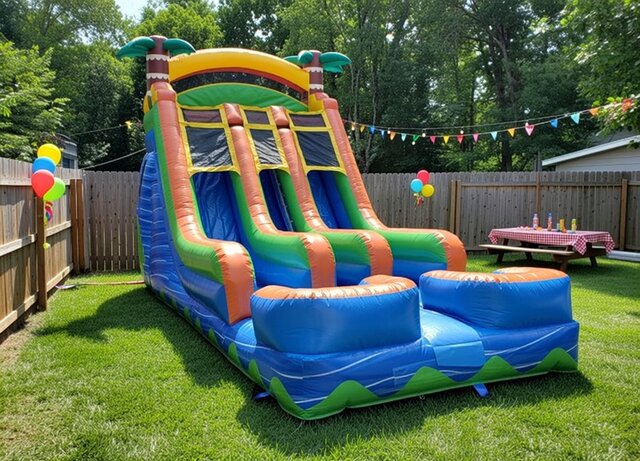 18 Foot Double Rush Water Slide