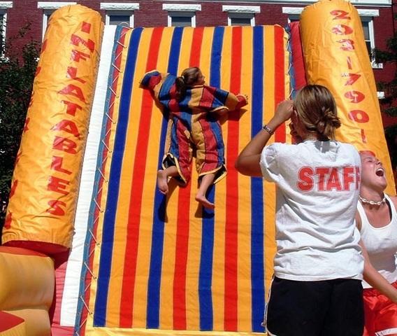 Velcro Clothes Sticky clothes in sticky wall for trampoline park