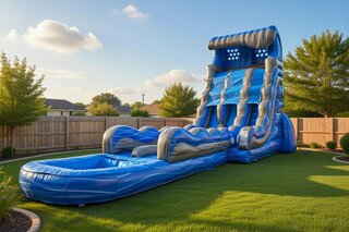 24 Foot Giant Falls Double Lane WaterSlide with 35 Foot s Slip N Slide